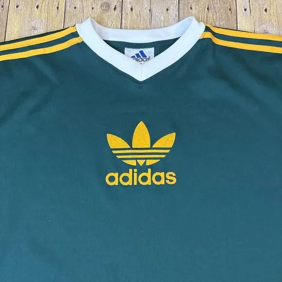 Vintage Adidas v Neck Soccer Jersey Blank Mens XXL 2XL Short Sleeve - Picture 2 of 6